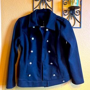 NWT Double Breasted Floral Blooming Black Dress Blazer Large